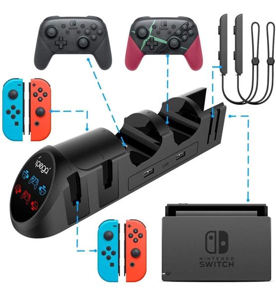 Imagem de Ipega PG-9187 6 em 1 base, suporte e dock de carregamento para Joy-Con e Pro Controle Nintend Switch