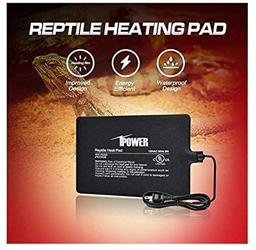 Imagem de iPower Réptile Heat Pad 4W/8W/16W/24W Under Tank Terrium Warmer Heating Mat e Controlador de Termostato Digital para Tartarugas Lagartos Sapos e Outros Pequenos Animais, Multi Sizes