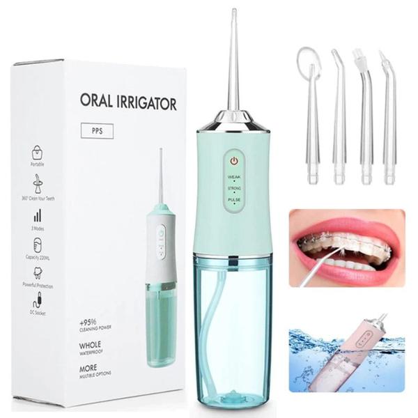 Imagem de Irrigador Bucal Recarregável Pulse Limpeza Dental Implantes