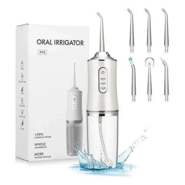 Imagem de Irrigador Oral Elétrico Jato D'água Limpador Bucal Fio Dental Elétrico Recarregável Portátil