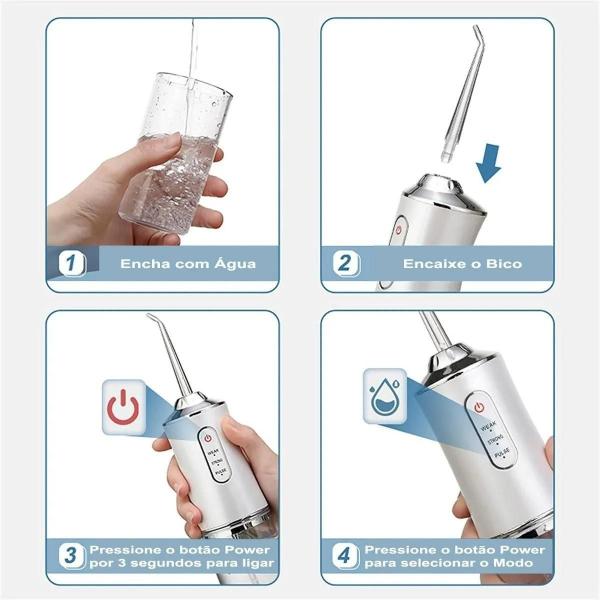 Imagem de Irrigador Oral Elétrico Jato D'Água Limpador Dental E Bucal