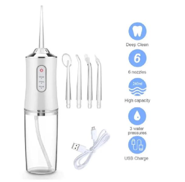 Imagem de Irrigador Oral Elétrico Portatil Jato Água Limpador Dentário Bucal - RPC