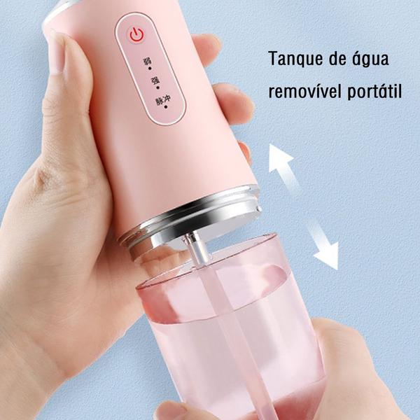 Imagem de Irrigador Oral Fio Dental 220ml Recarregável Portatil com 3 Modos DIY E Dicas Para família ou viagem