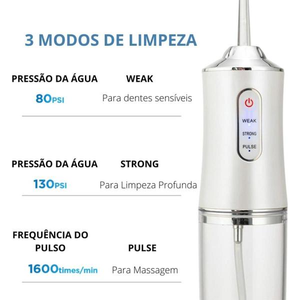 Imagem de Irrigador Oral Jato Agua Higiene Bucal Limpeza Dental 2025