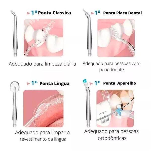 Imagem de Irrigador Oral Jato D'Água Higiene Bucal Sem Fio