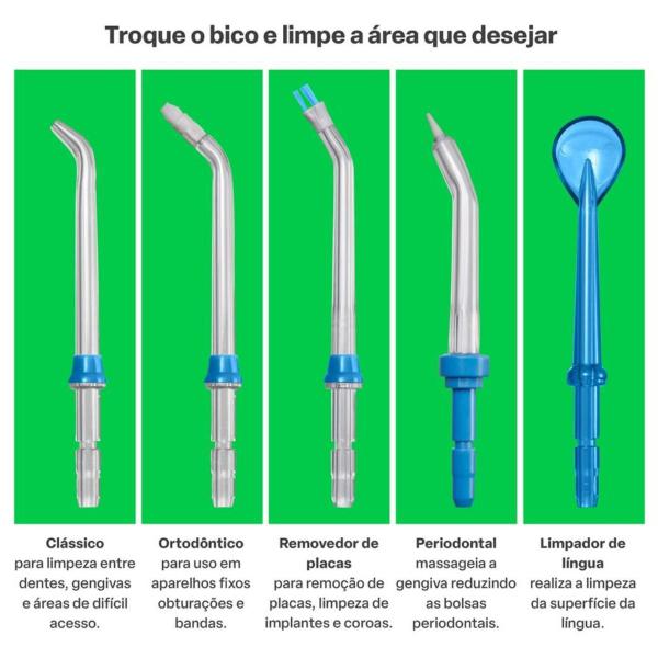 Imagem de Irrigador Oral Limpador Bucal Limpeza Dental Portátil Bivolt