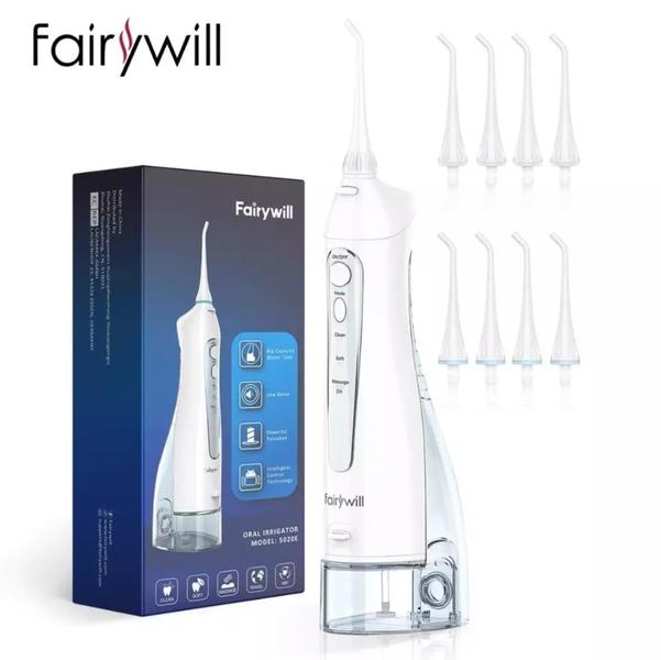 Imagem de Irrigador Oral Portátil Higiene Fairywill Usb Pink 8 Bicos