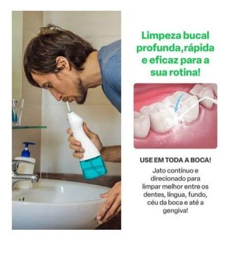 Imagem de Irrigador Oral Recarregável Hc036 Branco/azul 110v/220v