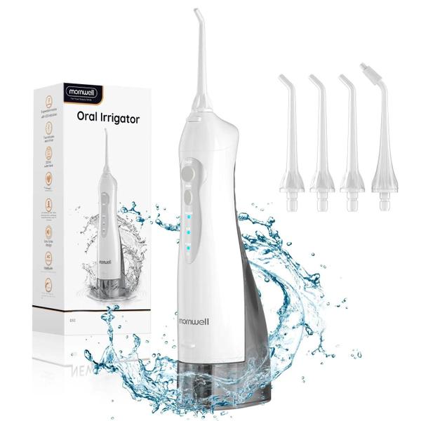 Imagem de Irrigador Oral Recarregável USB Portátil, Fio Dental De Água Com 4 Pontas De Jato, 300ml, 3 Modos De