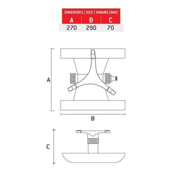 Imagem de Irrigador Rotativo Plástico 3 Jatos/ Encaixe 3/4" - Palisad