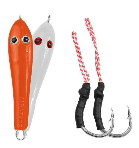 Imagem de Isca artificial albatroz jig sapinho orange white 35g