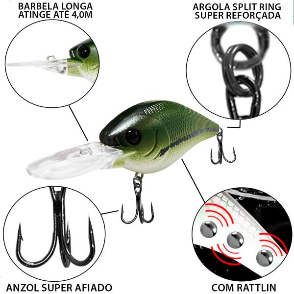 Imagem de Isca Artificial Crank Fundo Barbeluda Matadeira Para Traira Black Bass Cor:01