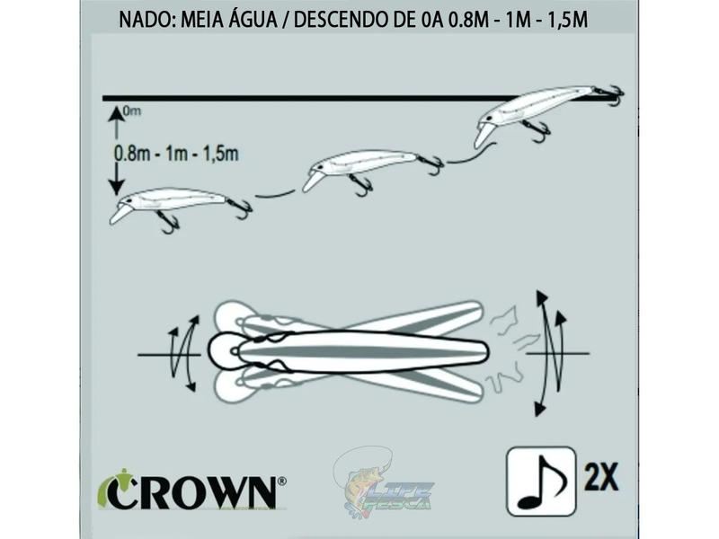 Imagem de Isca Artificial Crown Landara 120 12cm 22gr - Várias Cores