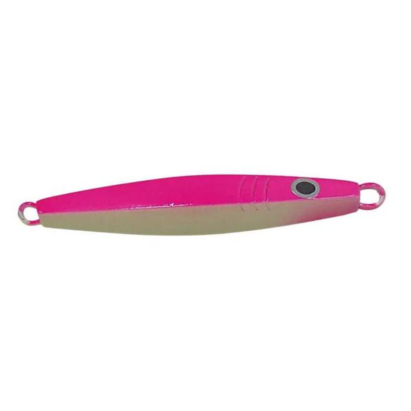 Imagem de Isca Artificial De Pescaria Ns Jumping Jig Gumi Pesca Peixes Olhetes Anchovas Rosa Glow 130g 10,5cm