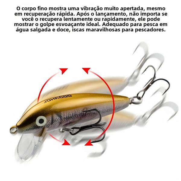 Imagem de Isca Artificial Mini Minnow 7cm 7.5g - Afundante para Pesca de Truta