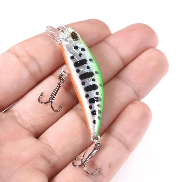 Imagem de Isca Artificial Minnow Preto 5,8cm - Jerkbait Afundante 5,4g para Pesca