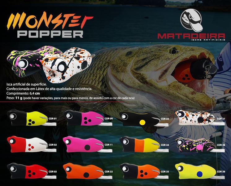 Imagem de Isca Artificial Monster Popper - F03 Matadeira Frog Sapinho Pesca Traira