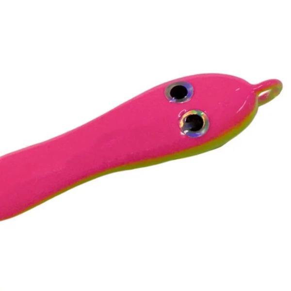 Imagem de Isca Artificial Ns Jumping Jig Pac Descida Rápida Eficiente Pesca De Robalo Cor Rosa Verde 36g 5,5cm