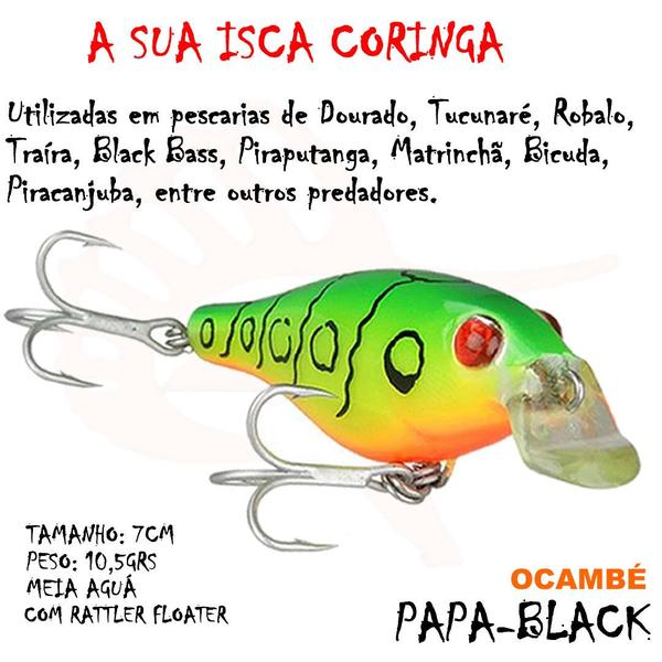 Imagem de Isca Artificial Ocambé Original Papa-Black Cores - Matadeira