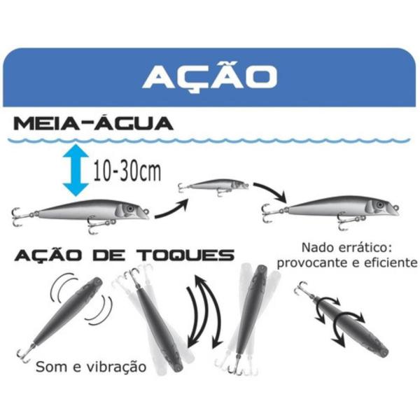 Imagem de Isca Artificial para Pesca de Meia Agua Marine Rei Rio 9,5cm 11g