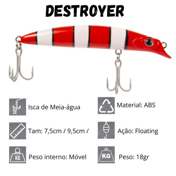 Imagem de Isca Artificial para pesca de Meia Agua Yara Destroyer 9,5cm 8g By Eduardo Monteiro