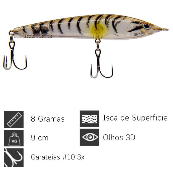 Imagem de Isca Artificial para pesca de Superfície Yara Hunter Bait 9cm 8g