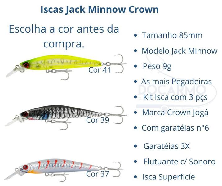 Imagem de Isca Artificial para Tucunaré Jack Minnow 85 Meia Água