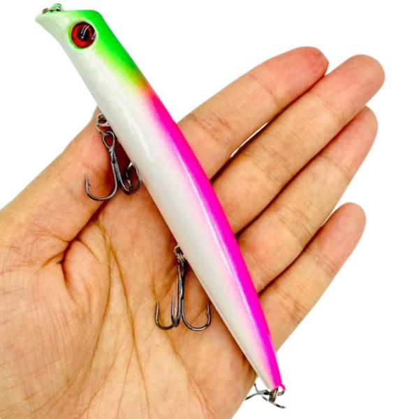 Imagem de Isca Artificial Popper Para Tucunaré Robalos Superfície 12.6cm 16.3gr 3 Garateias