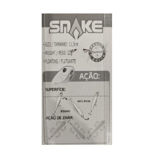 Imagem de Isca Artificial Snake 115 Superfície Flutuante Ação De Zara Stick Robalo Dourado Traíra Tucunaré 