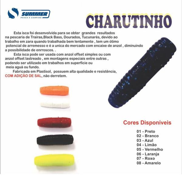 Imagem de Isca Artificial Soft Charutinho Azul