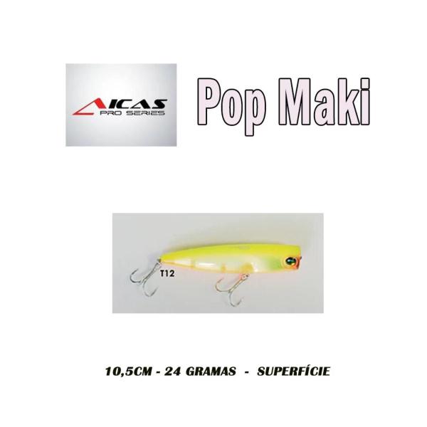 Imagem de Isca Artificial Superfície Aicas Pop Maki 10,5cm 24gr T12 Hol Verde/Lara