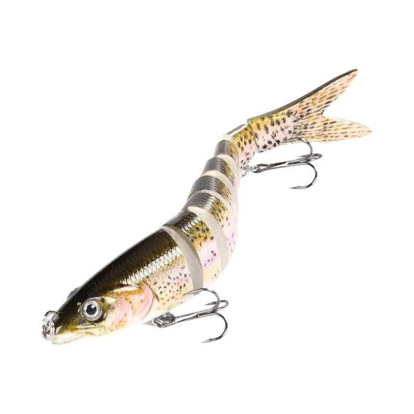 Imagem de Isca Artificial Swimbait Crankbait 10g 13,5cm - Multi Articulada, Afundamento Lento para Água Salgada