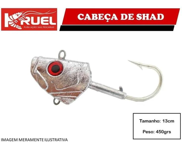 Imagem de Isca Cabeça De Shad Kruel 450g - C/ Anzol - Pesca De Garoupa