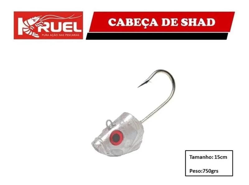 Imagem de Isca Cabeça De Shad Kruel 750g - C/ Anzol - Pesca De Garoupa