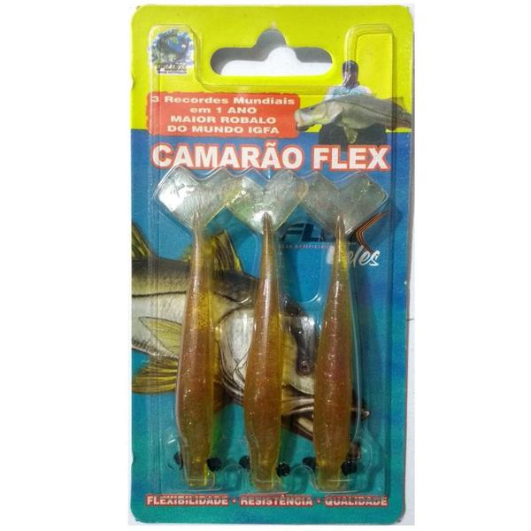 Imagem de Isca Camarão Artificial Flex de 8cm - modelo FAT e SLIM