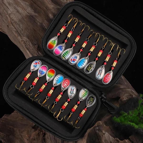 Imagem de Isca de Metal Spinner Bait para Pesca - 16 Peças com Saco - Ideal para Pike, Baixo e Truta