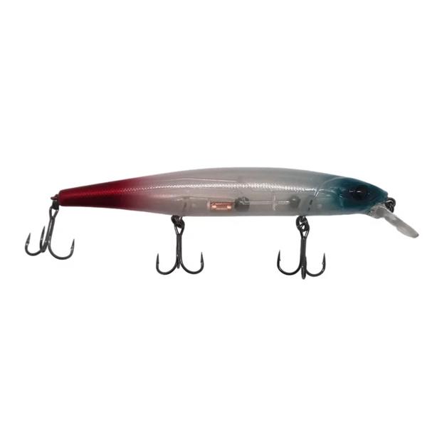 Imagem de Isca De Pesca Artificial Jackall MagSquad 128 12,8cm 19,2g Meia Água Cor Ghost Silver Red Tail