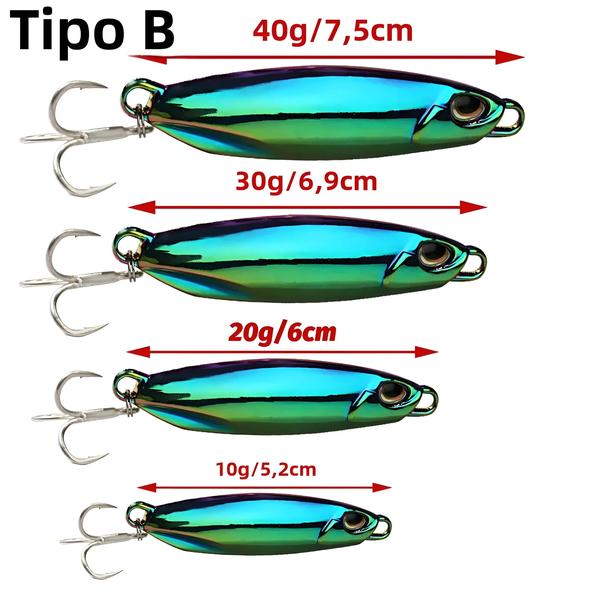 Imagem de Isca de Pesca com Gabarito de Metal Pesado (10g, 20g, 30g, 40g) - Swimbait, Colher e Spinner para Lago