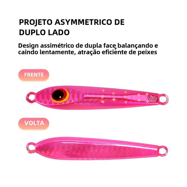 Imagem de Isca de Pesca de Metal 40g/60g/80g/100g - Afundamento Lento para Atum