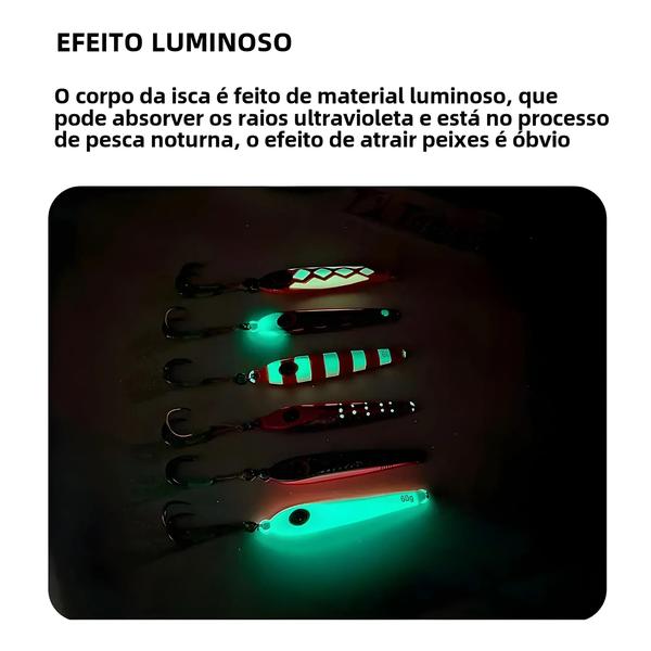 Imagem de Isca de Pesca de Metal 40g/60g/80g/100g - Afundamento Lento para Atum