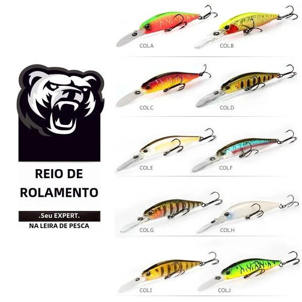 Imagem de Isca de Pesca Dura Wobblers Minnow - 10cm 16g com Sistema de Peso de Ímã Super Forte