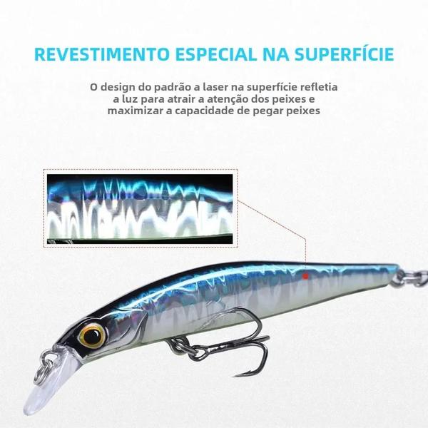 Imagem de Isca de Pesca Jerkbait Swimbait Afundante - 60-105mm com Transferência de Ímã