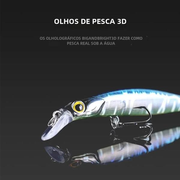 Imagem de Isca de Pesca Jerkbait Swimbait Afundante - 60-105mm com Transferência de Ímã