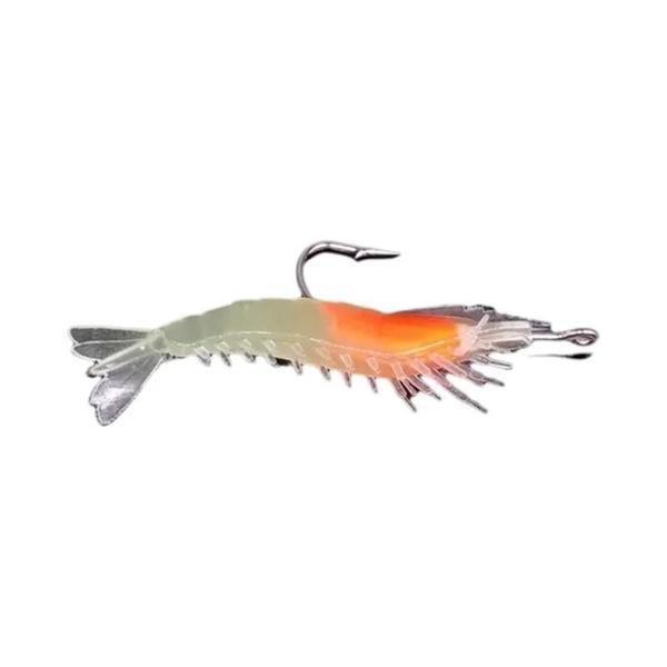 Imagem de Isca de Pesca Luminosa - Camarão Artificial 6cm (4 Peças) - Equipamento para Pesca em Mar