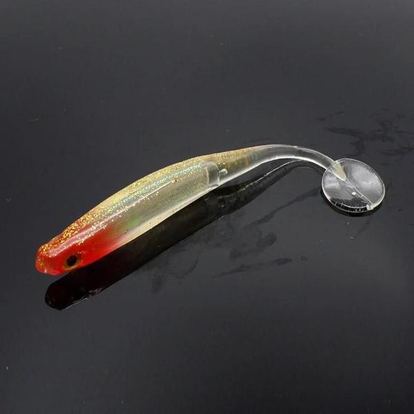 Imagem de Isca de Pesca Macia 3D Arco-Íris - T-Tail 10cm/5g e 8cm/3g