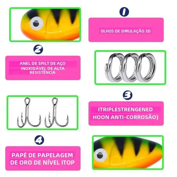 Imagem de Isca de Pesca Mini Vibração 10g 5cm - Metal com Colher Rotativa