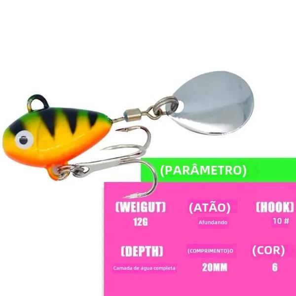 Imagem de Isca de Pesca Mini Vibração 10g 5cm - Metal com Colher Rotativa