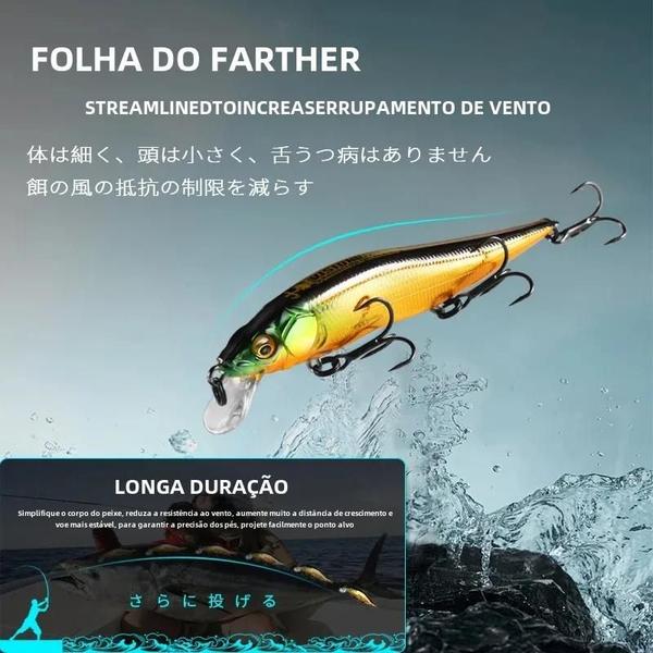 Imagem de Isca de Pesca Minnow Bearking - Profissional 9,8cm 10g - 2,1m de Profundidade