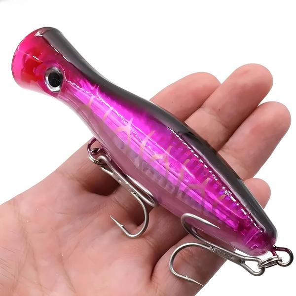 Imagem de Isca de Pesca Popper PROBEROS 13cm 43g - 2 Ganchos Agudos - Para Carpa