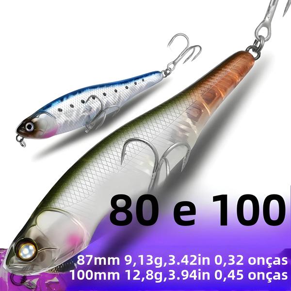 Imagem de Isca de Pesca Topwater 87mm/100mm BEARKING - Lápis para Caminhada de Superfície em Água Salgada